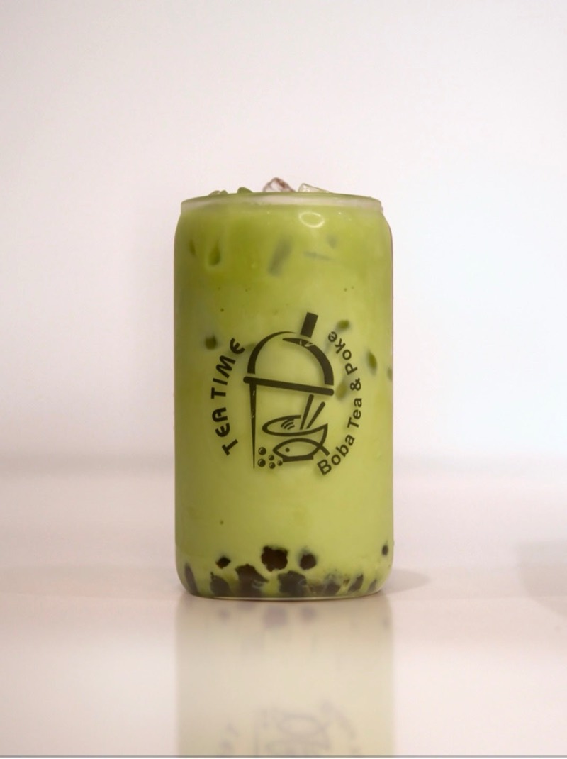 Matcha Lover, a layered matcha and milk drink