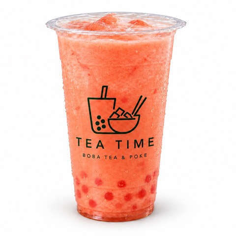 Strawberry Mango Snow Ice drink at Tea Time in Waco
