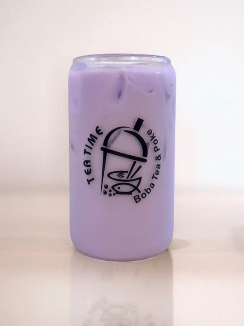 Purple ube taro milk tea with boba